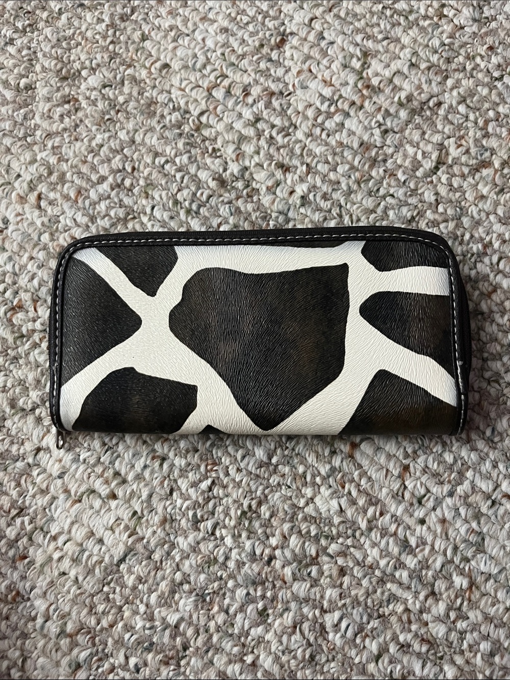 attention Dark Brown Zip Wallet